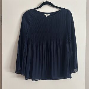 Max Studio Dark Blue Pleated Blouse